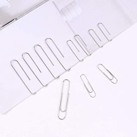 700 Paper Clips,Medium and Jumbo Size, (28 mm,33mm,50 mm) (Silver)