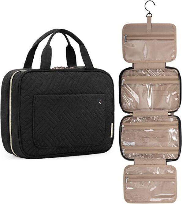 BAGSMART Toiletry Bag Travel Bag with Hanging Hook, Medium Sized