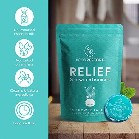 Body Restore Shower Steamers Aromatherapy – 15 Pack Shower Bombs for Women