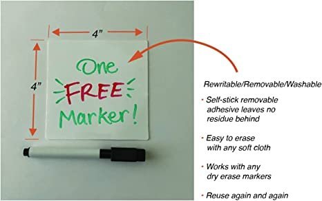 Antvio Dry Erase Sticky Notes for Wall 4×4 inch Pack of 12 with 1 Free Marker Pen