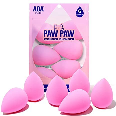 AOA Studio Collection Makeup Sponge Set Makeup Blender Latex Free and High-definition Set of 6 Makeup Blender
