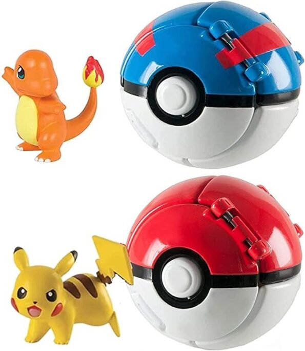 2 PCS PokePets Throw N Pop Poke Ball and Figure