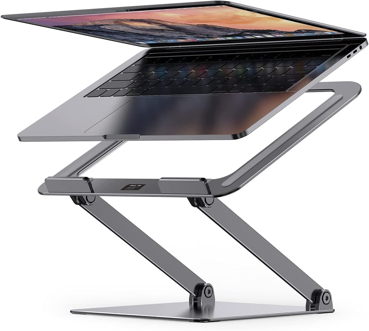 Almoz Laptop Stand, Aluminum Computer Riser, Compatible with All Laptop 10-17.3 Inches, Space Grey