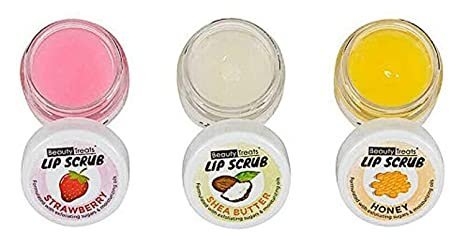 Natural Lip Care Kit” Lip Scrub Exfoliating & Moisturizing Kit by Beauty Treats – 6pc Boxed Set