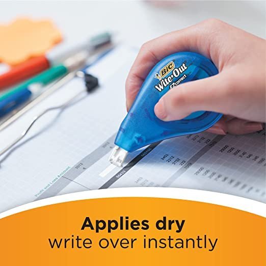 BIC Wite-Out EZ Correct Correction Tape, 4-Count Pack (WOTAPP418-WHI)