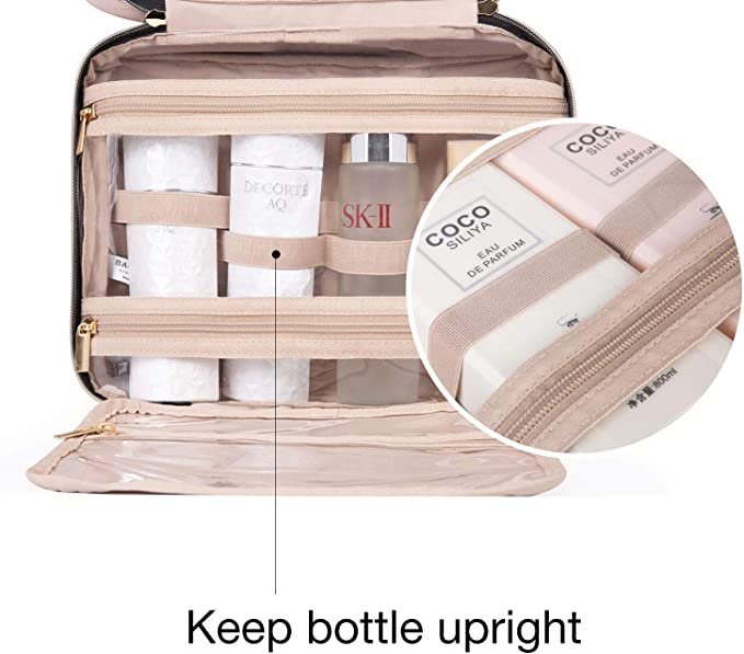 BAGSMART Toiletry Bag Travel Bag with Hanging Hook, Medium Sized