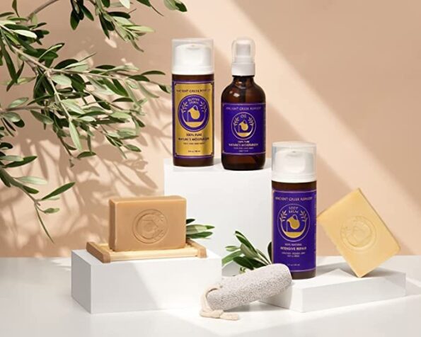 Ancient Greek Remedy Organic Skin Care Gift Set, Spa Gifts for Women and Men