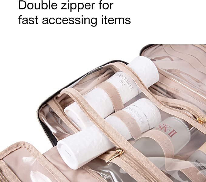 BAGSMART Toiletry Bag Travel Bag with Hanging Hook, Medium Sized