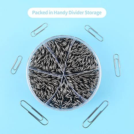 700 Paper Clips,Medium and Jumbo Size, (28 mm,33mm,50 mm) (Silver)