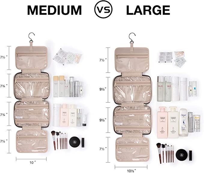 BAGSMART Toiletry Bag Travel Bag with Hanging Hook, Medium Sized