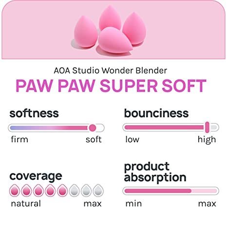 AOA Studio Collection Makeup Sponge Set Makeup Blender Latex Free and High-definition Set of 6 Makeup Blender