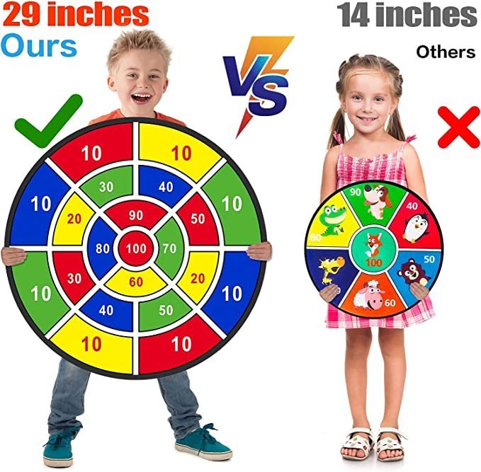 29″ Large Dart Board for Kids, Birthday Gifts for 3 4 5 6 7 8 9 10 11 12 Year Old Boys Girls