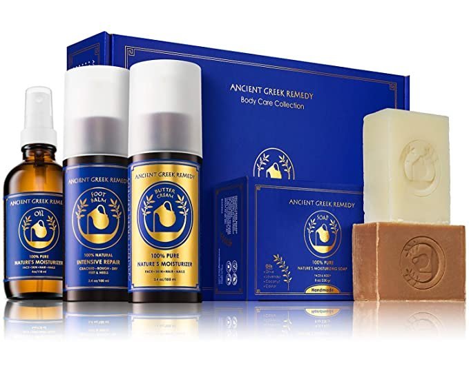 Ancient Greek Remedy Organic Skin Care Gift Set, Spa Gifts for Women and Men