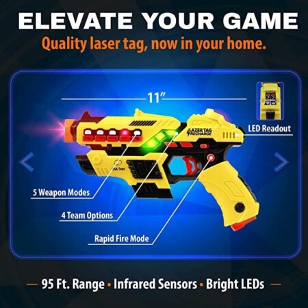 USA Toyz Rechargeable Laser Tag Game – 4pk Laser Tag Set with Guns and Vests